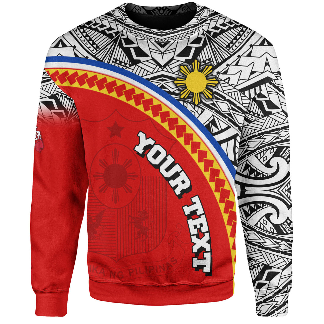 Philippines Filipinos Custom Personalised Sweatshirt Tribal Patterns Curve Style