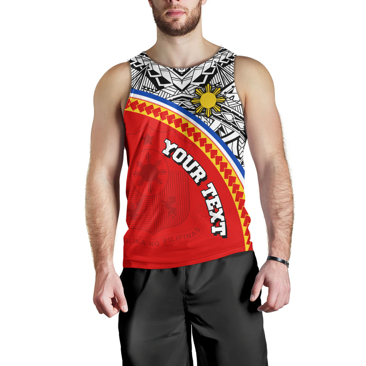 Philippines Filipinos Custom Personalised Tank Top Tribal Patterns Curve Style