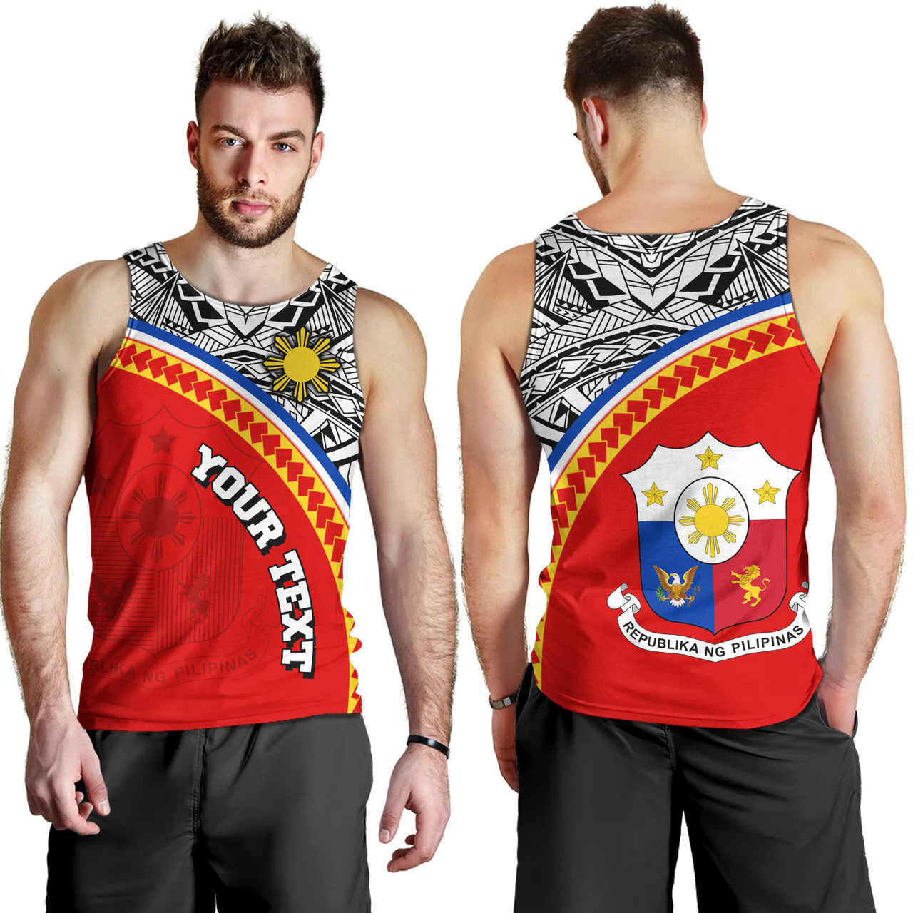 Philippines Filipinos Custom Personalised Tank Top Tribal Patterns Curve Style