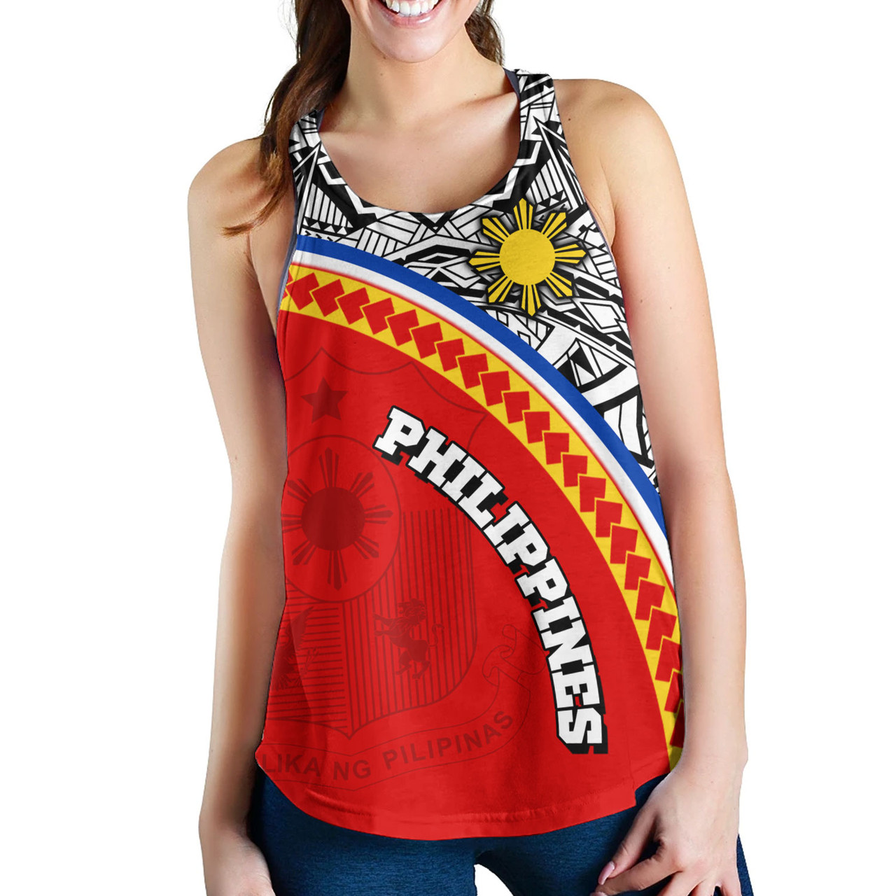 Philippines Filipinos Custom Personalised Women Tank Tribal Patterns Curve Style