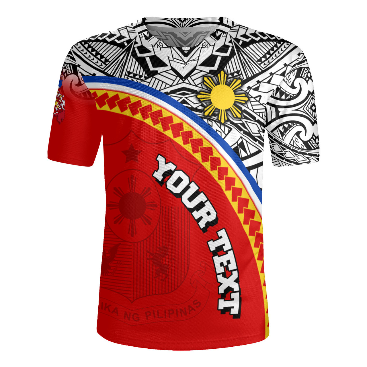 Philippines Filipinos Custom Personalised Rugby Jersey Tribal Patterns Curve Style