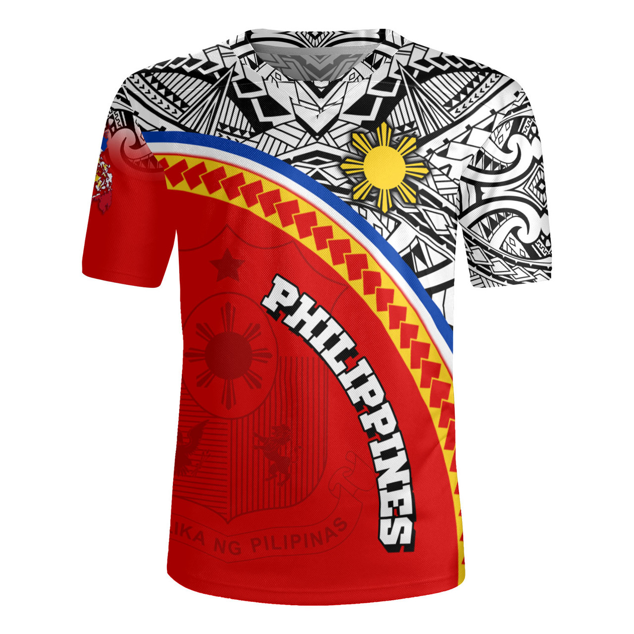 Philippines Filipinos Custom Personalised Rugby Jersey Tribal Patterns Curve Style