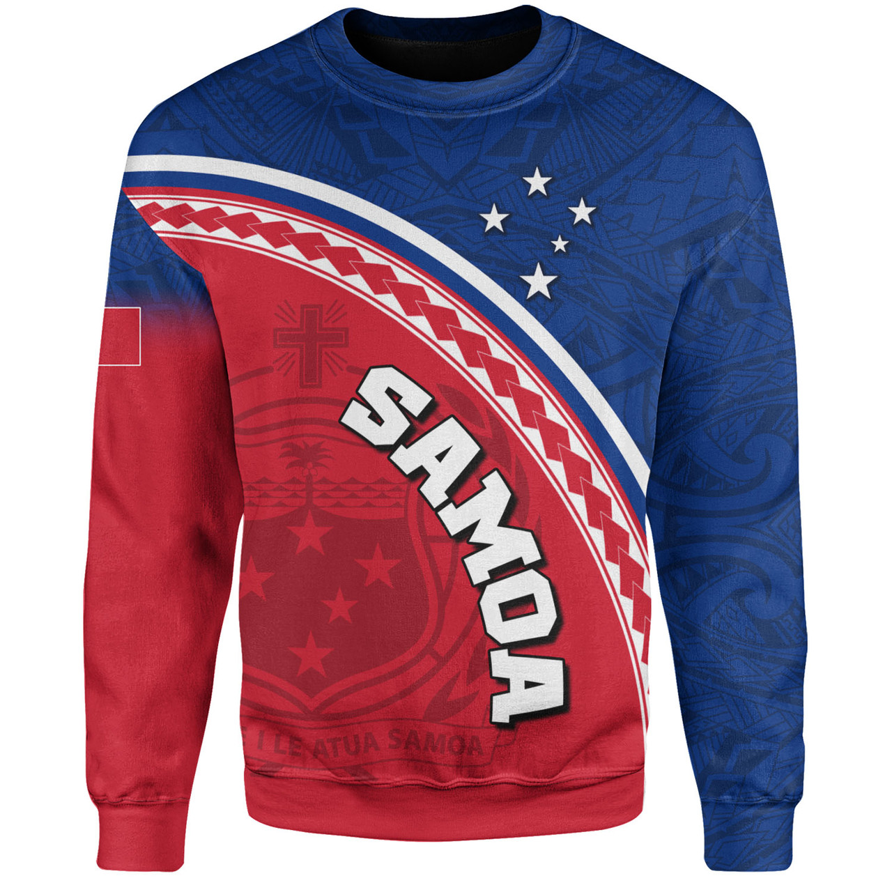 Samoa Custom Personalised Sweatshirt Polynesian Tribal Patterns Curve Style