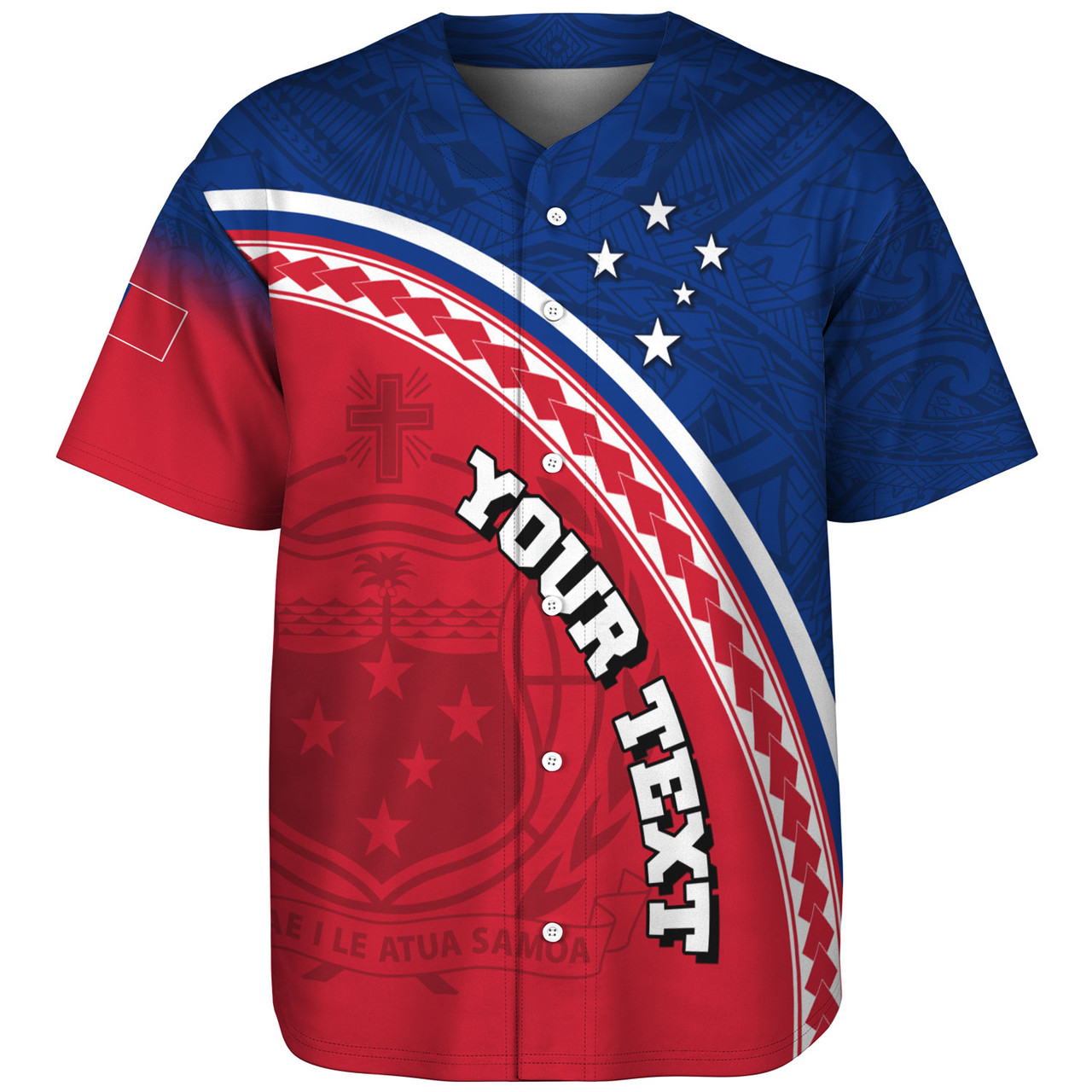 Samoa Custom Personalised Baseball Shirt Polynesian Tribal Patterns Curve Style