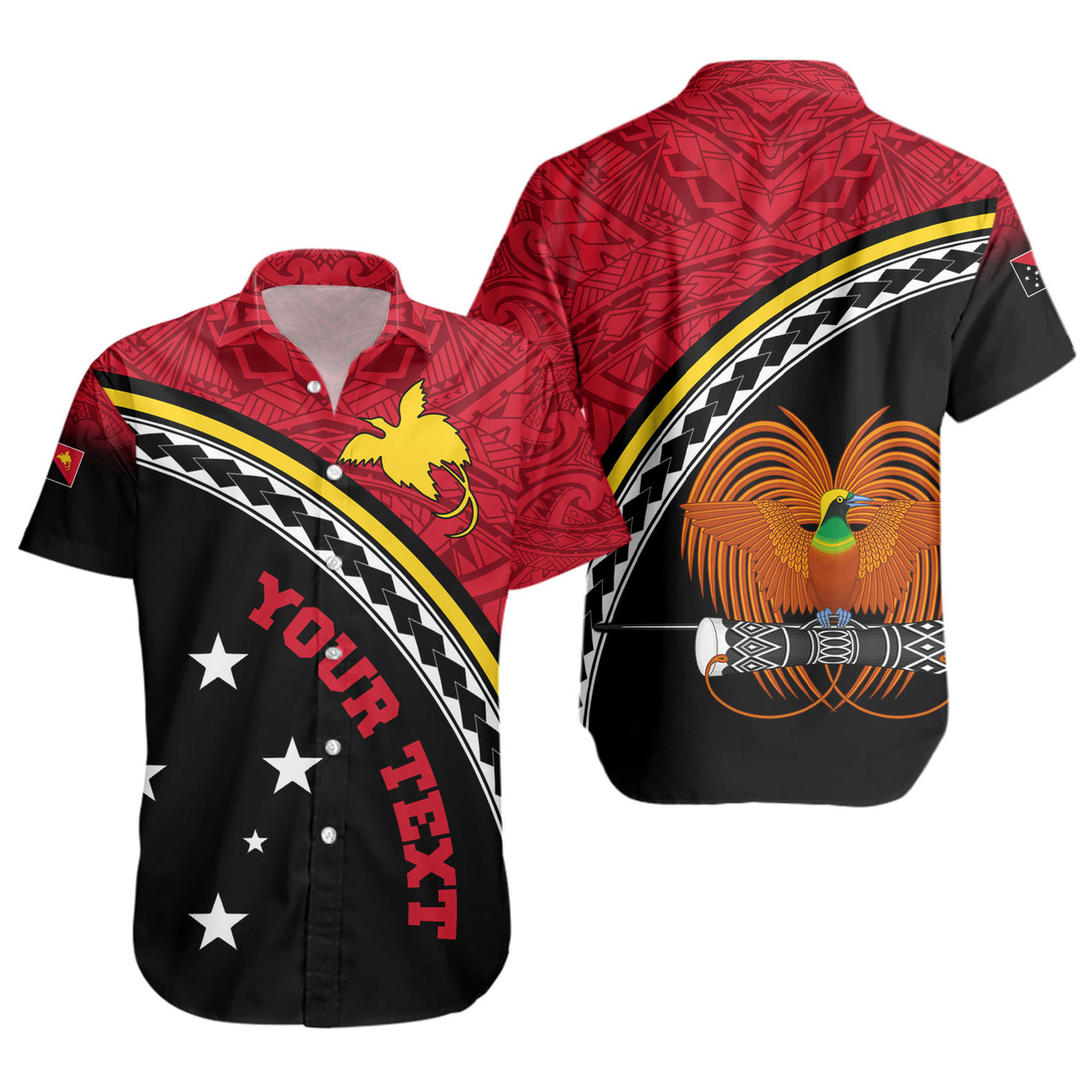 Papua New Guinea Custom Personalised Short Sleeve Shirt Polynesian Tribal Patterns Curve Style