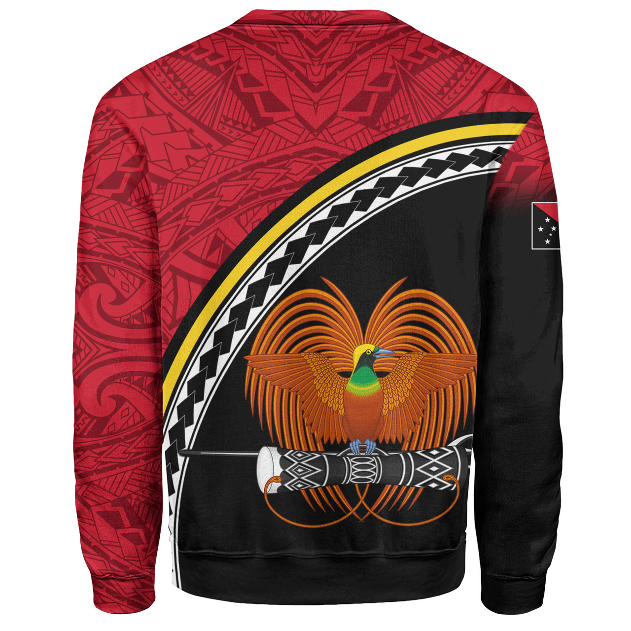 Papua New Guinea Custom Personalised Sweatshirt Polynesian Tribal Patterns Curve Style