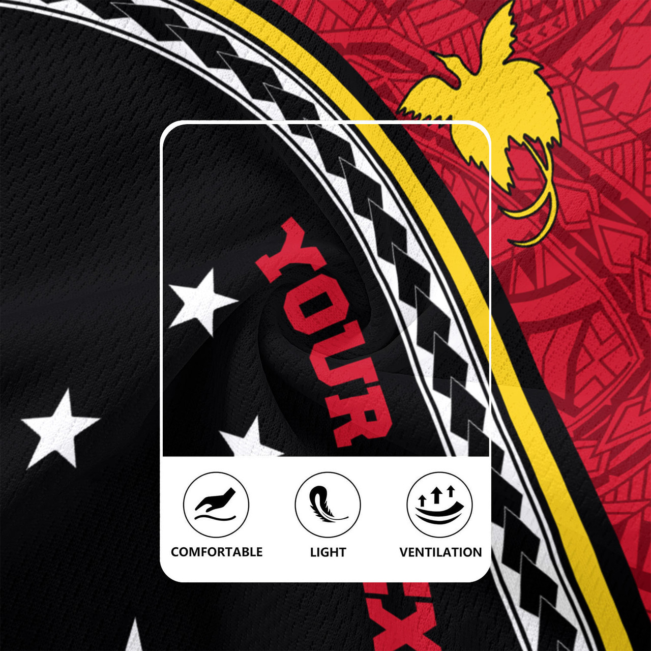 Papua New Guinea Custom Personalised Rugby Jersey Polynesian Tribal Patterns Curve Style