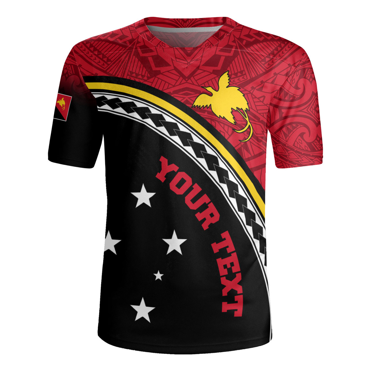 Papua New Guinea Custom Personalised Rugby Jersey Polynesian Tribal Patterns Curve Style