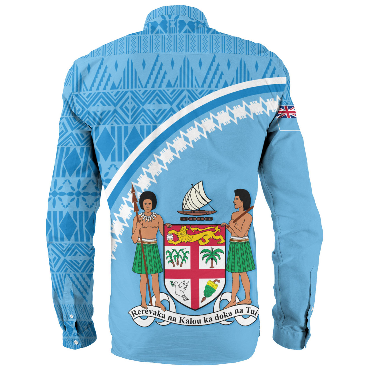 Fiji Custom Personalised Long Sleeve Shirt Fijian Masi Patterns Curve Style
