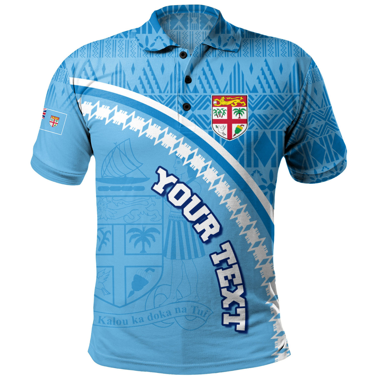 Fiji Custom Personalised Polo Shirt Fijian Masi Patterns Curve Style