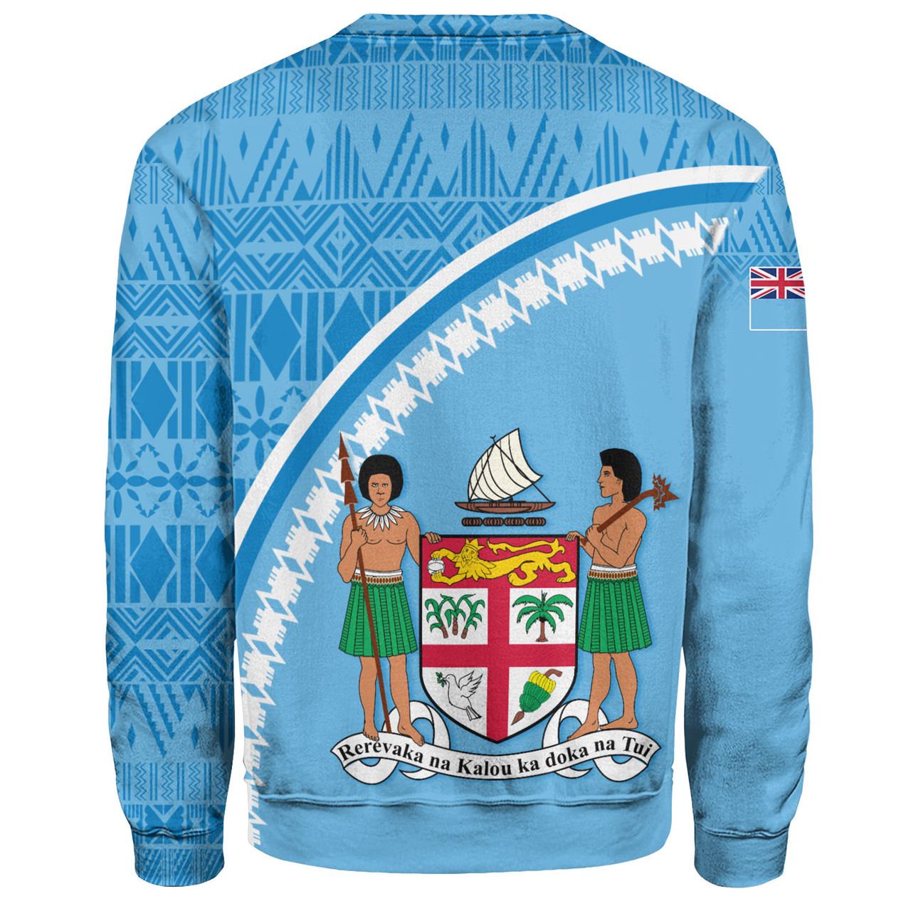 Fiji Custom Personalised Sweatshirt Fijian Masi Patterns Curve Style