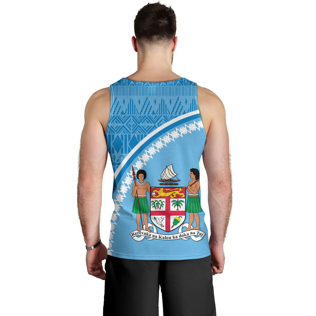 Fiji Custom Personalised Tank Top Fijian Masi Patterns Curve Style