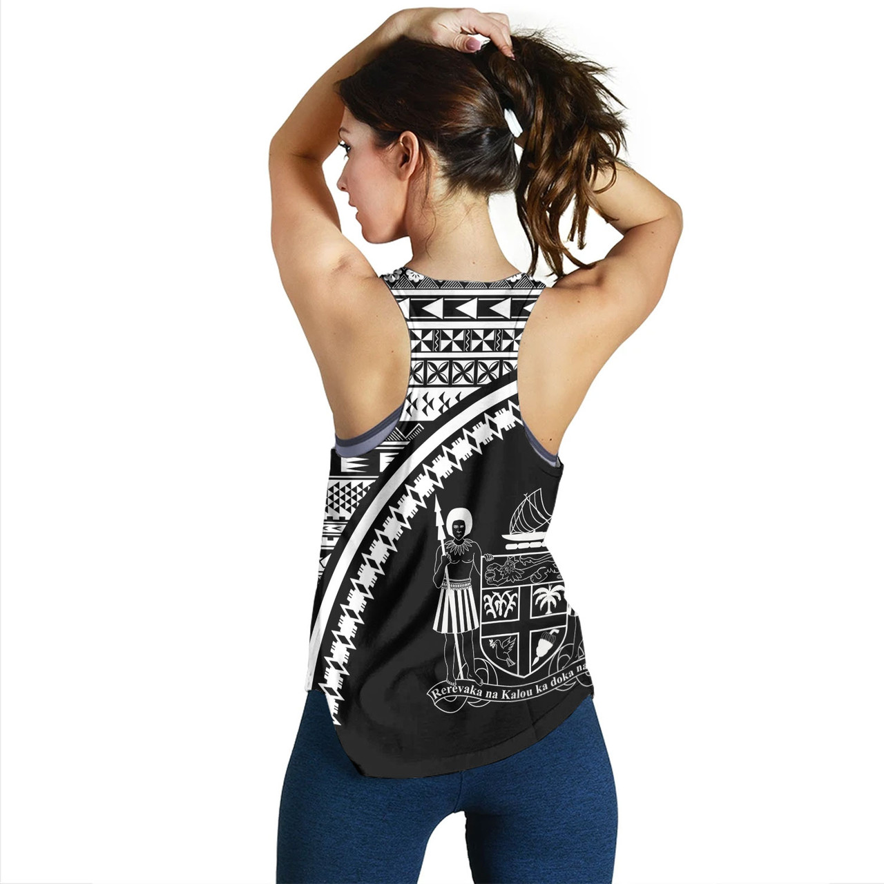 Fiji Custom Personalised Women Tank Fijian Kesakesa Masi Patterns Curve Style