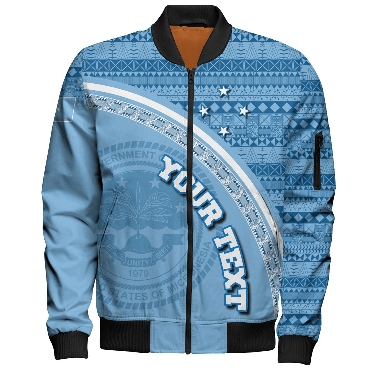 Federated States Of Micronesia Custom Personalised Bomber Jacket Micronesia Tribal Patterns Curve Style