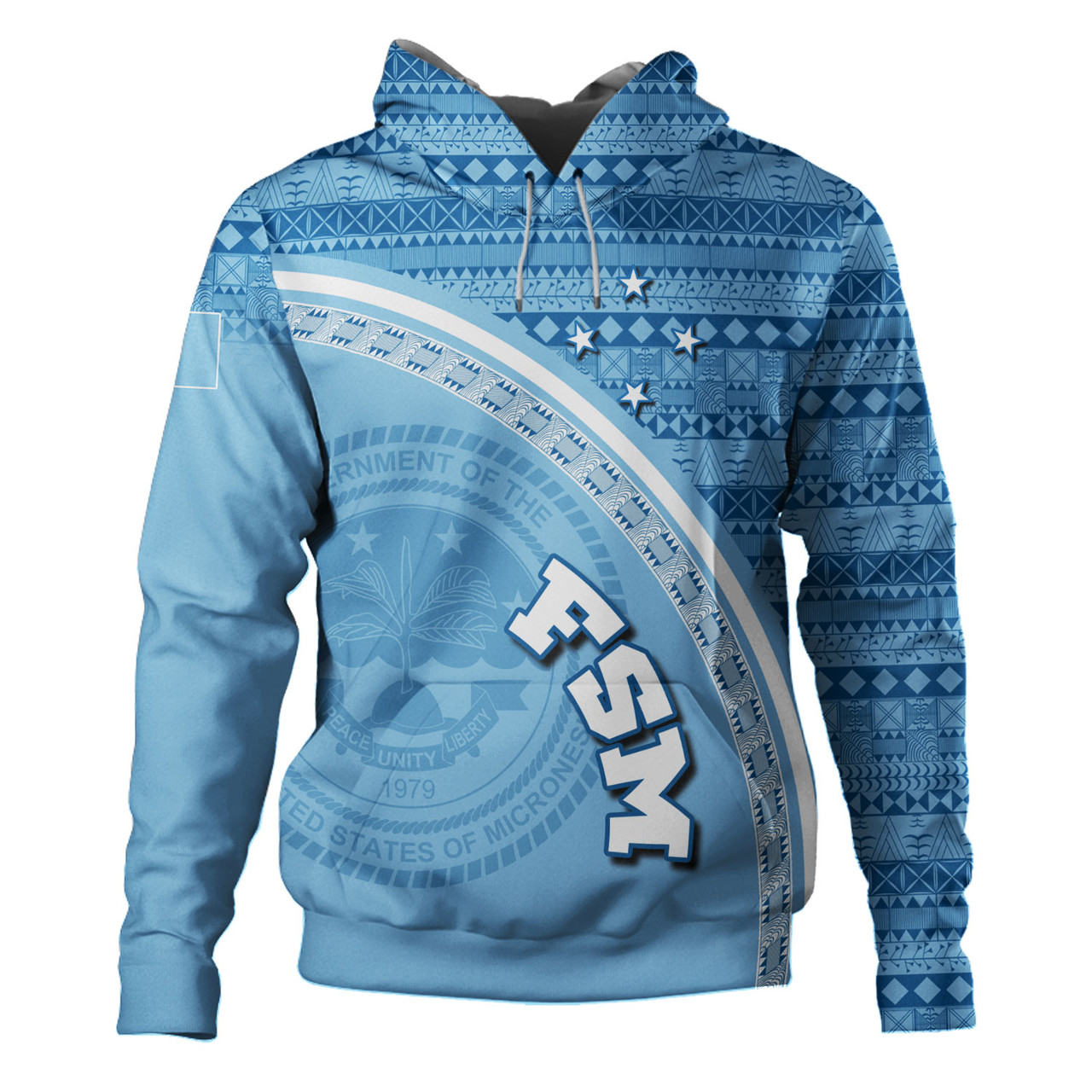 Federated States Of Micronesia Custom Personalised Hoodie Micronesia Tribal Patterns Curve Style