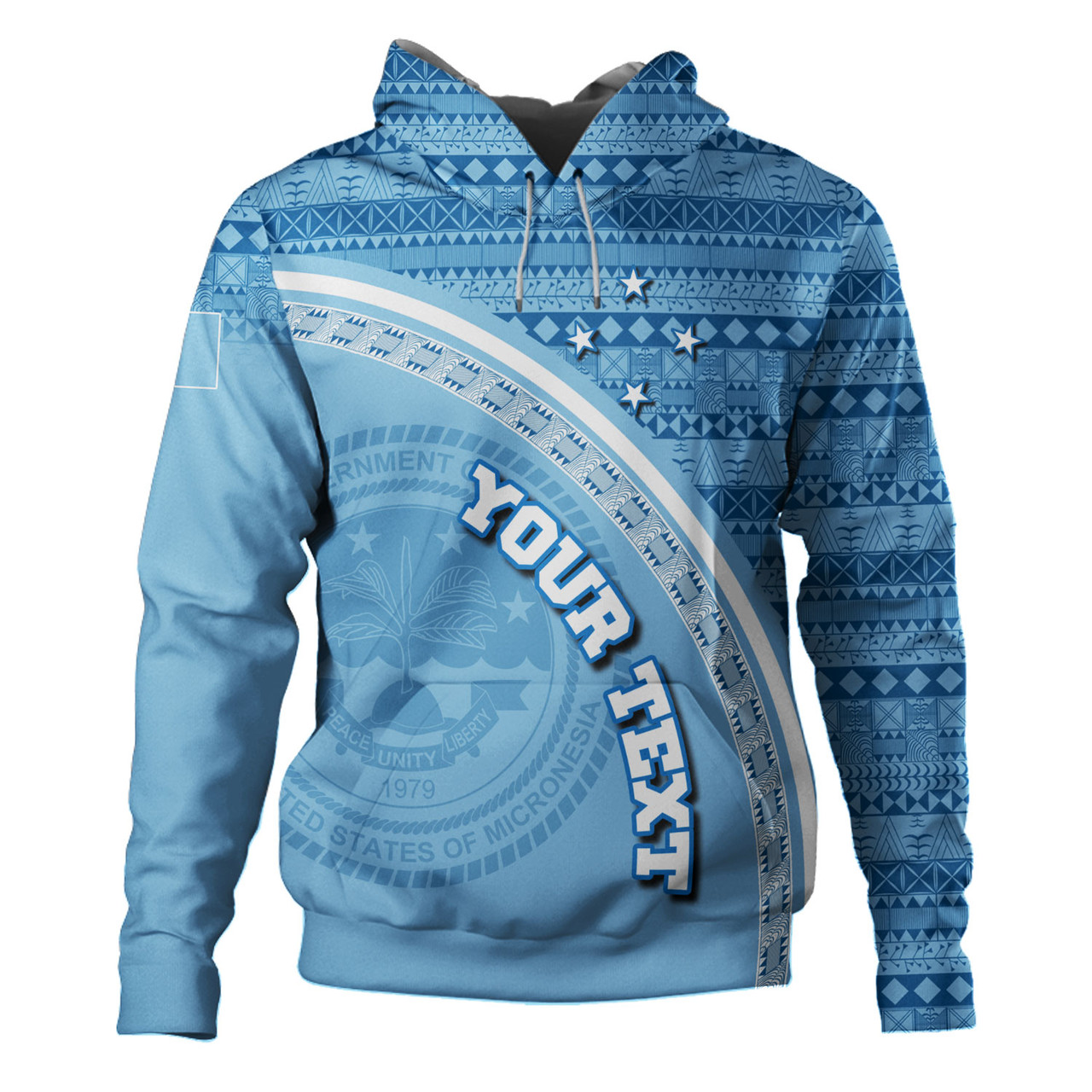 Federated States Of Micronesia Custom Personalised Hoodie Micronesia Tribal Patterns Curve Style