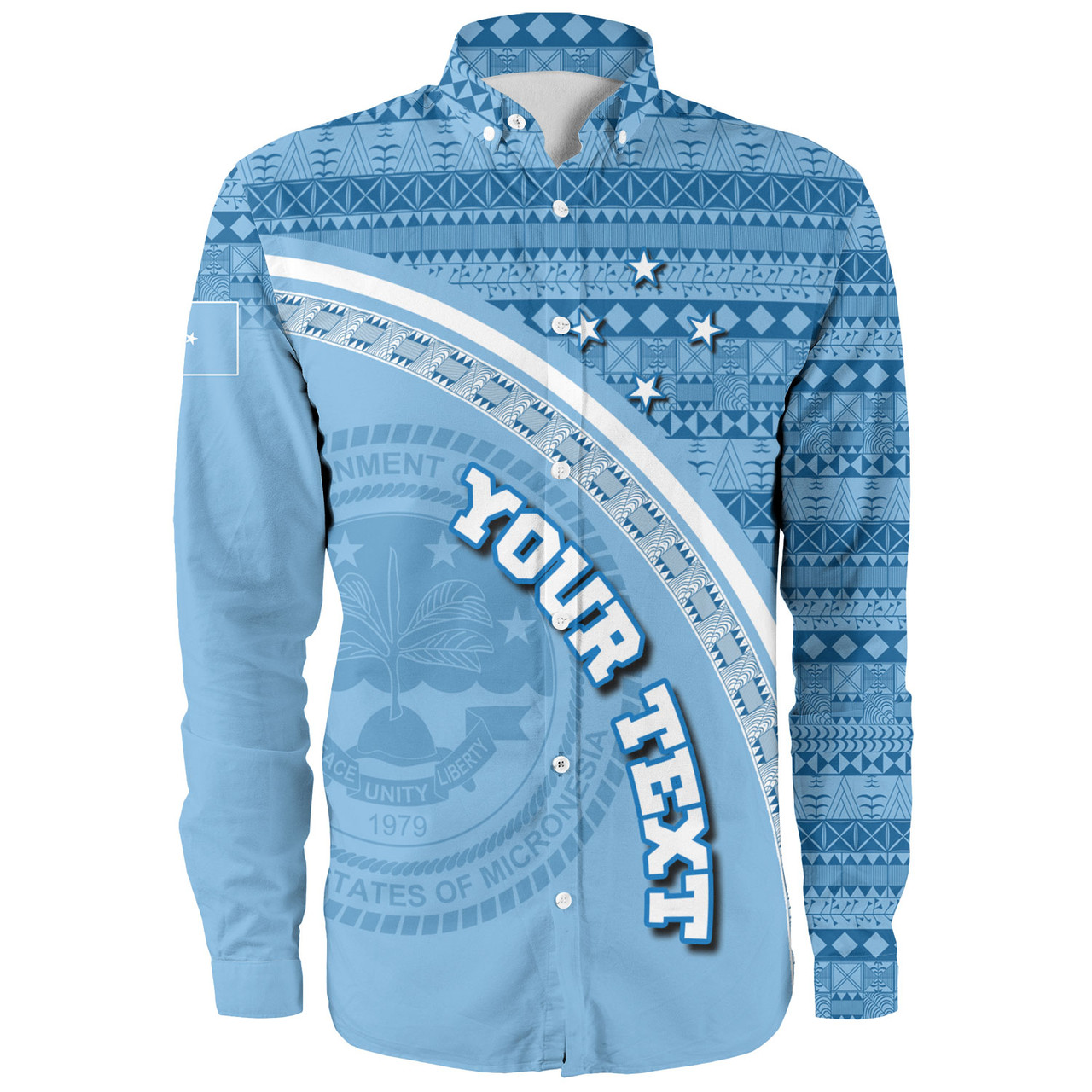 Federated States Of Micronesia Custom Personalised Long Sleeve Shirt Micronesia Tribal Patterns Curve Style