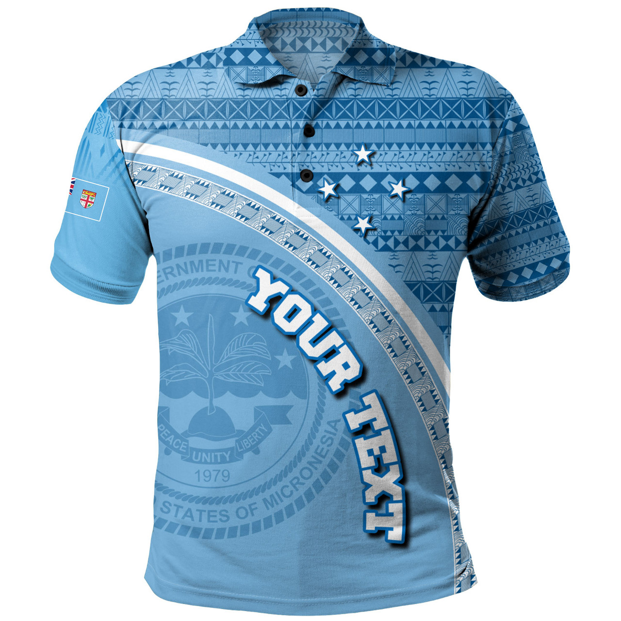 Federated States Of Micronesia Custom Personalised Polo Shirt Micronesia Tribal Patterns Curve Style