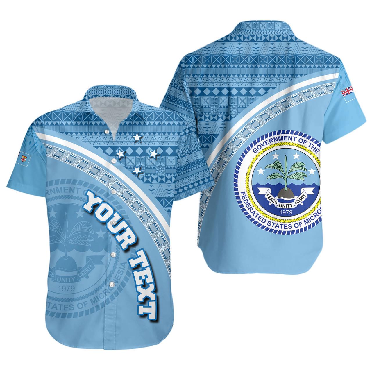 Federated States Of Micronesia Custom Personalised Short Sleeve Shirt Micronesia Tribal Patterns Curve Style