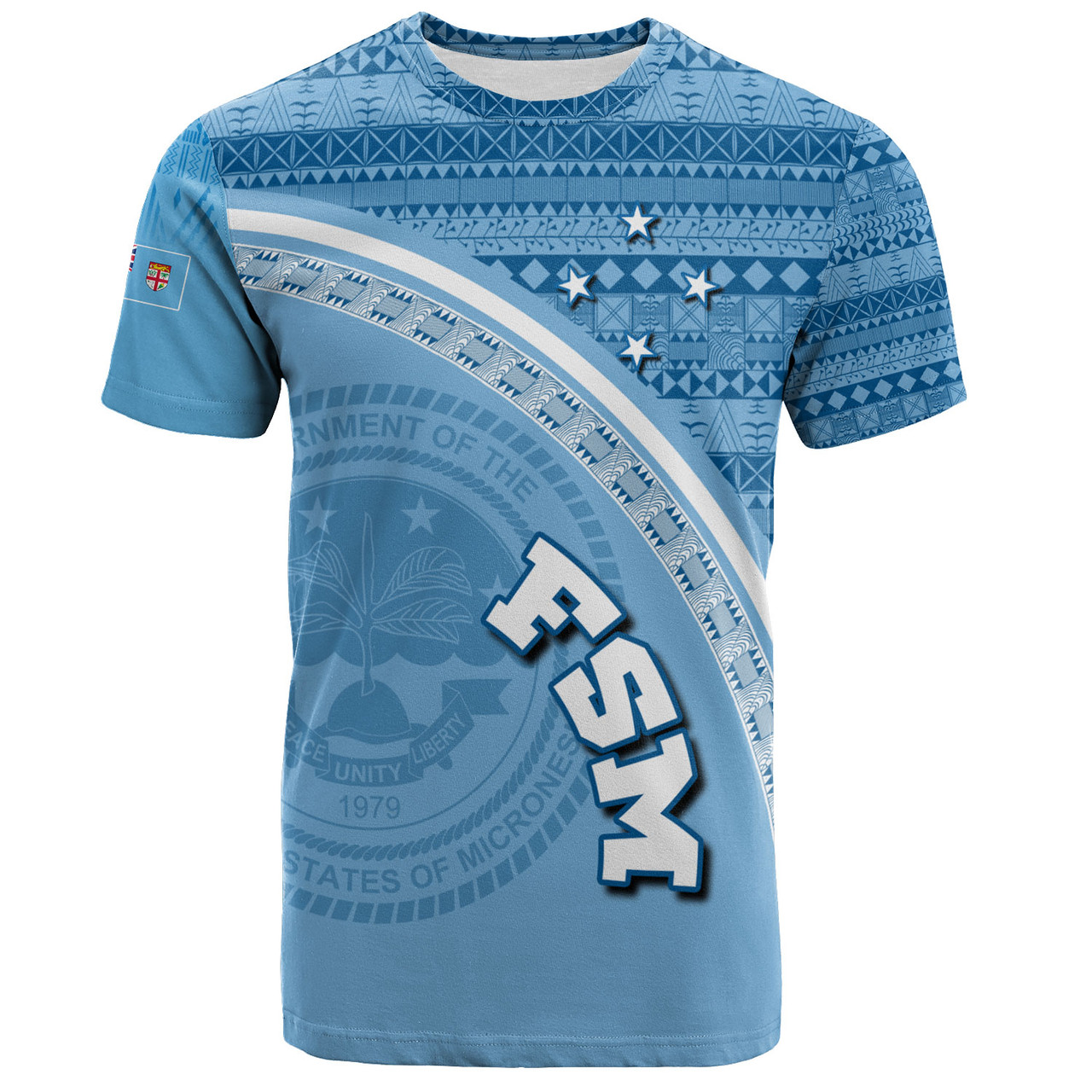 Federated States Of Micronesia Custom Personalised T-Shirt Micronesia Tribal Patterns Curve Style