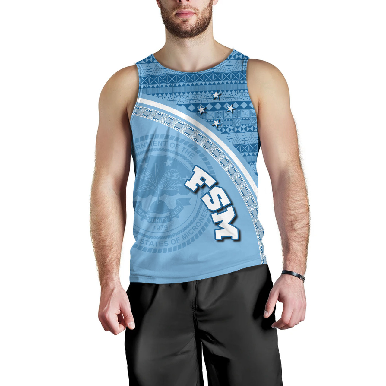 Federated States Of Micronesia Custom Personalised Tank Top Micronesia Tribal Patterns Curve Style