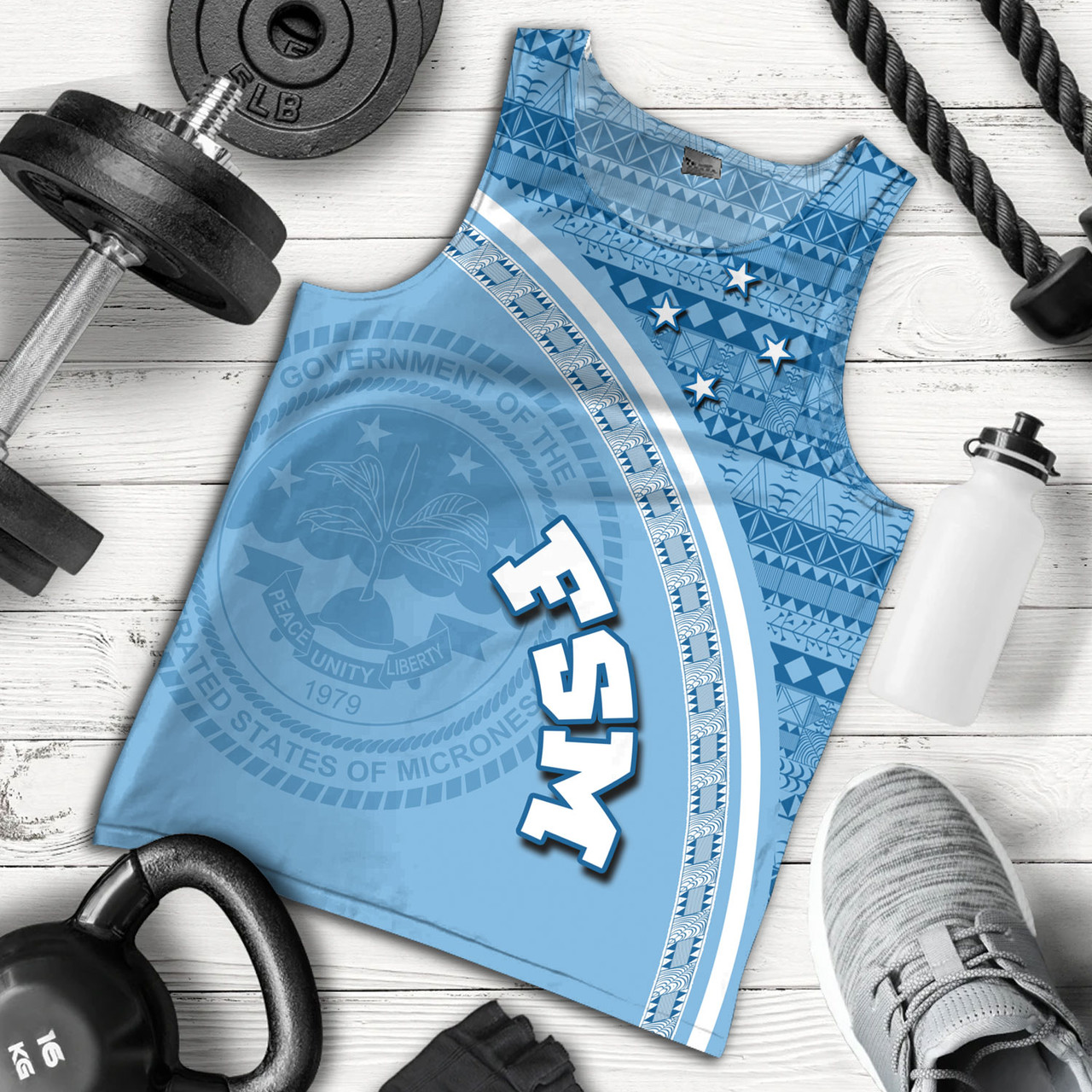 Federated States Of Micronesia Custom Personalised Tank Top Micronesia Tribal Patterns Curve Style