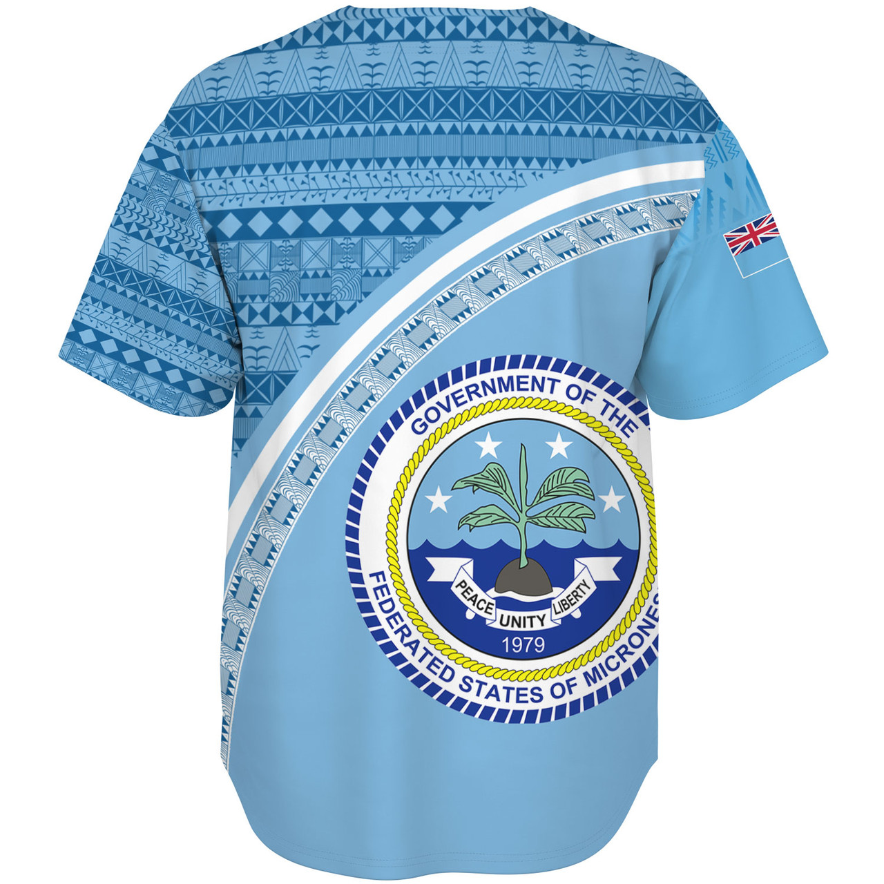 Federated States Of Micronesia Custom Personalised Baseball Shirt Micronesia Tribal Patterns Curve Style