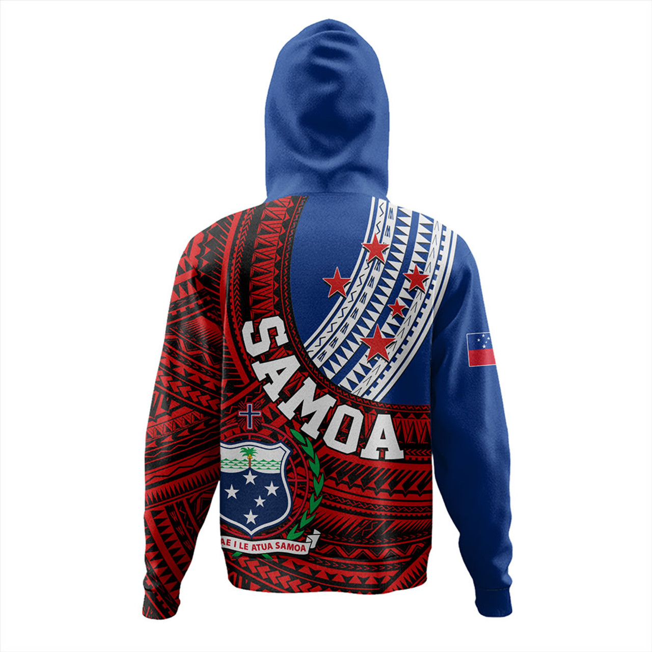 Samoa Hoodie Custom Tribal Polynesian Flag Print