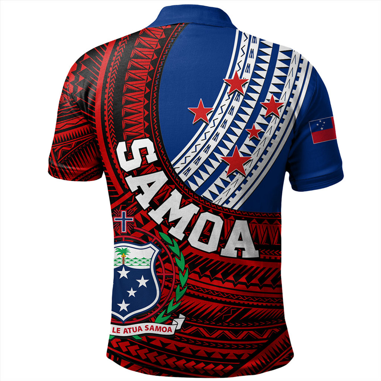 Samoa Polo Shirt Custom Tribal Polynesian Flag Print