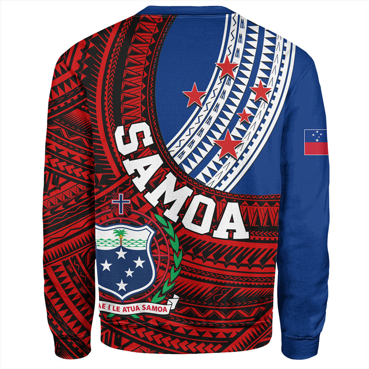 Samoa Sweatshirt Custom Tribal Polynesian Flag Print