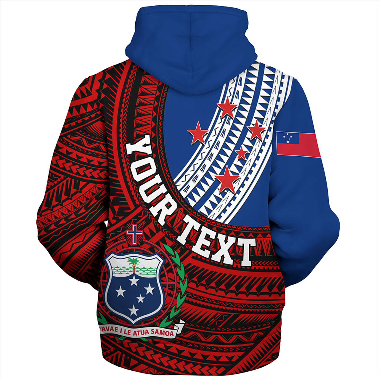 Samoa Sherpa Hoodie Custom Tribal Polynesian Flag Print