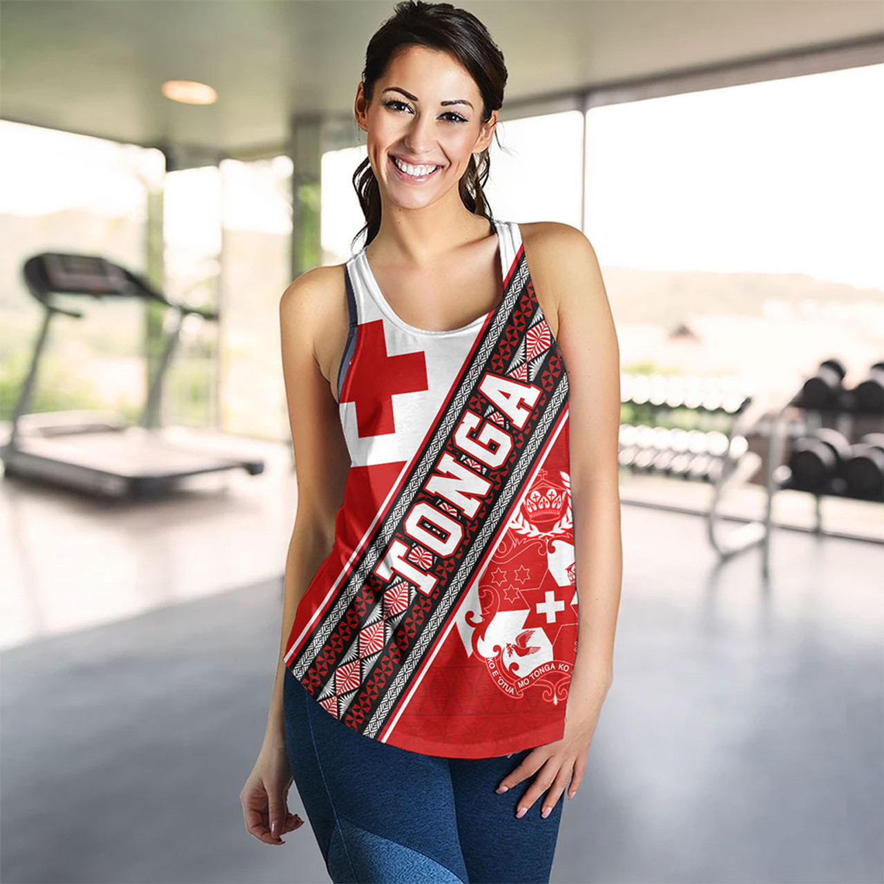 Tonga Women Tank Ngatu Flag And Coat Of Arms