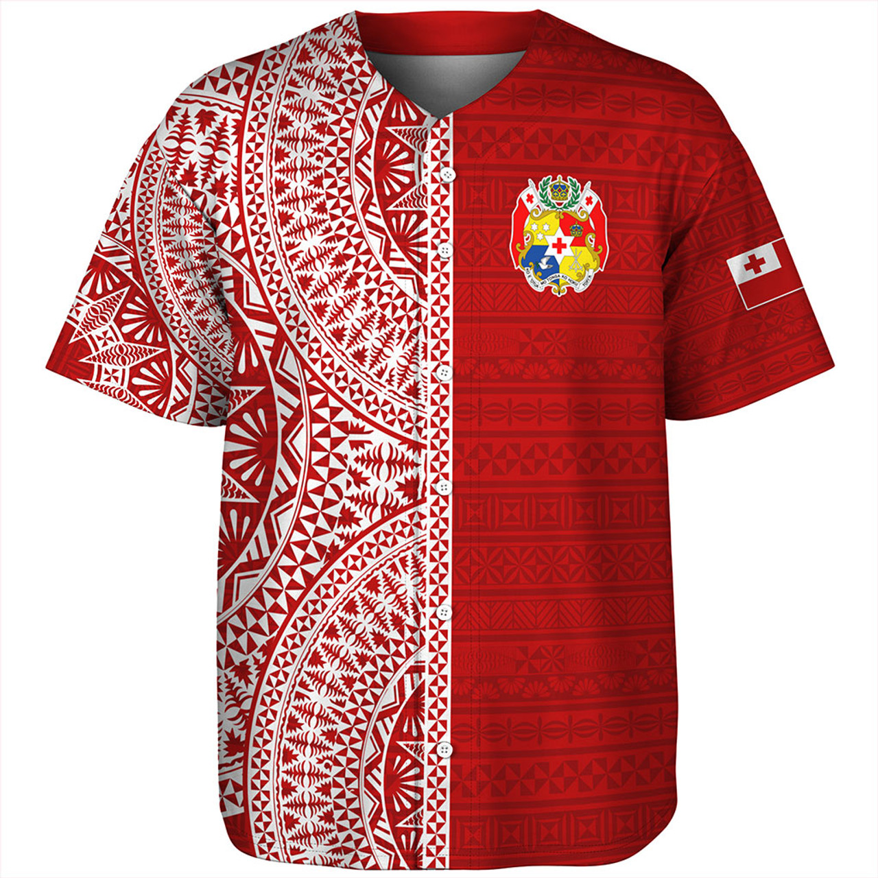 Tonga Baseball Shirt Ngatu Traditional Half Concept