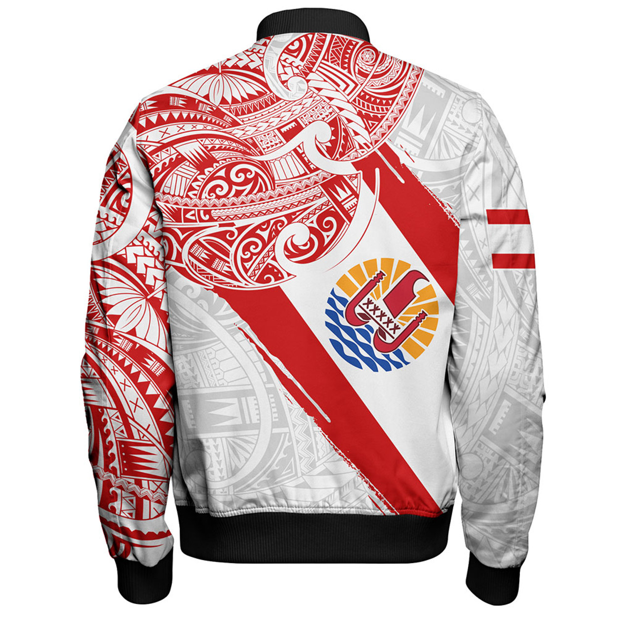 Tahiti Bomber Jacket Tribal Traditional Flag