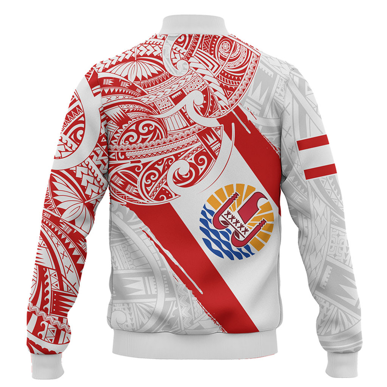 Tahiti Baseball Jacket Tribal Traditional Flag