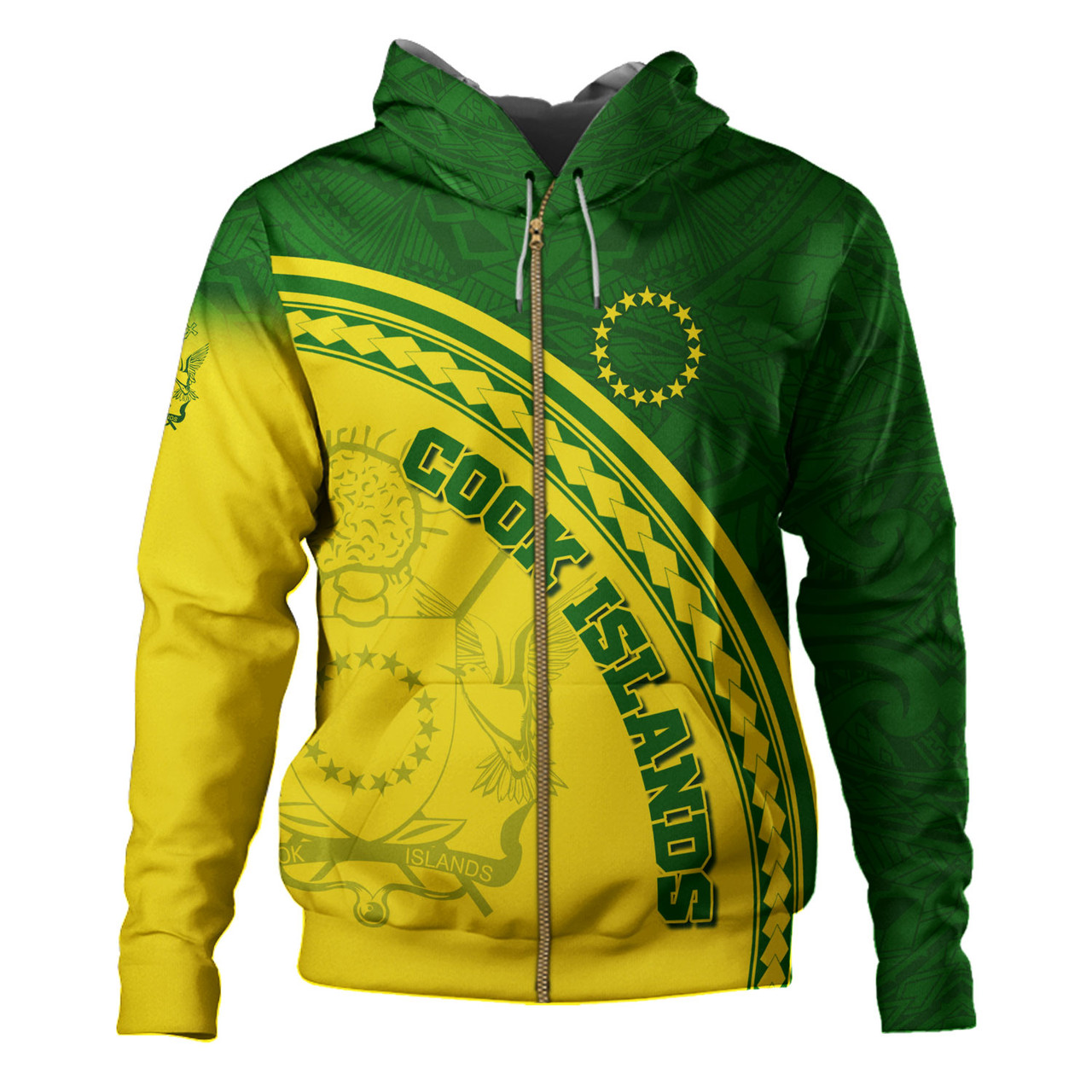 Cook Islands Custom Personalised Hoodie Polynesian Tribal Patterns Curve Style