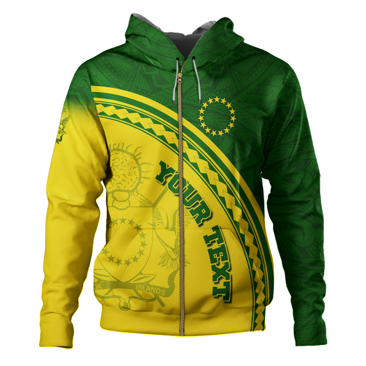 Cook Islands Custom Personalised Hoodie Polynesian Tribal Patterns Curve Style