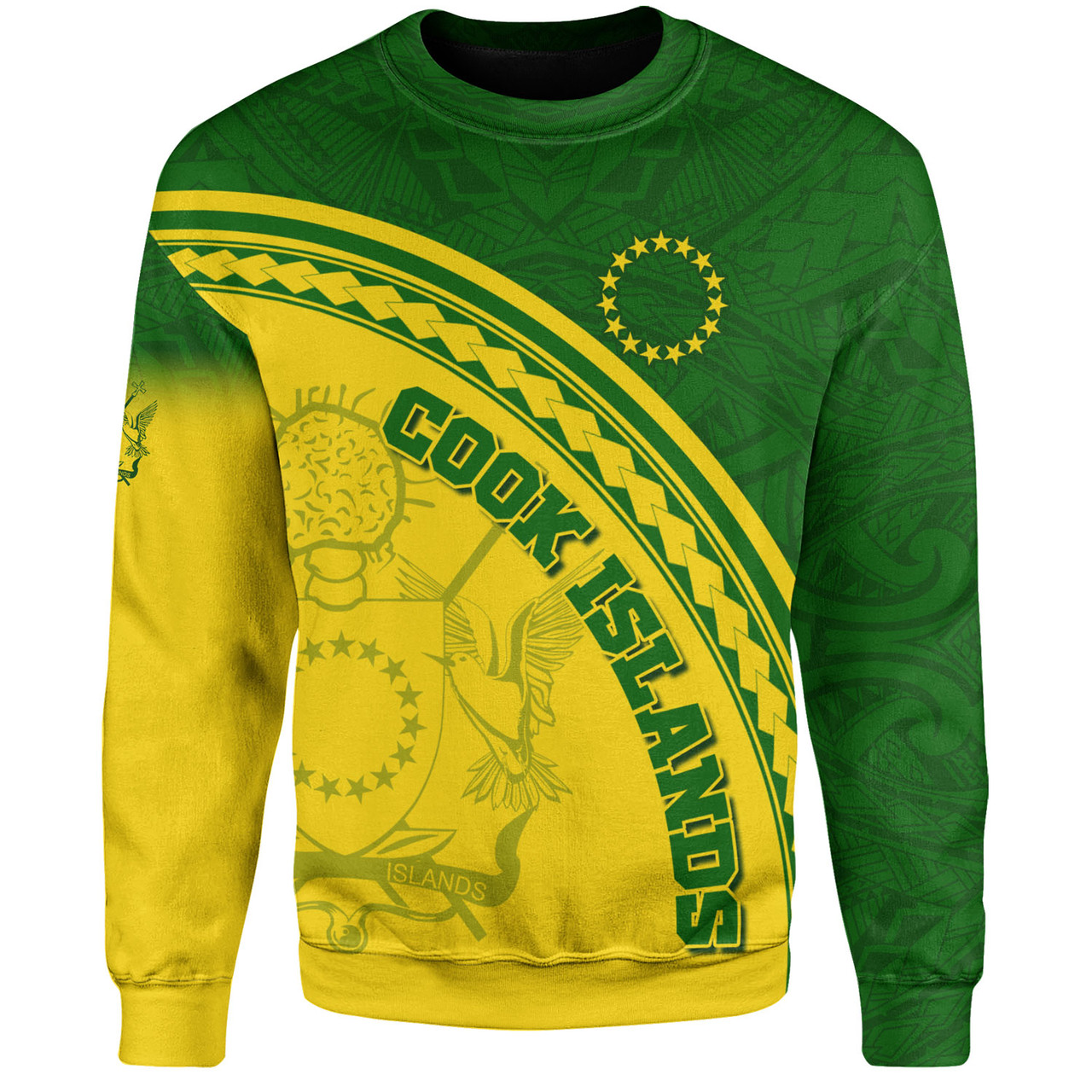 Cook Islands Custom Personalised Sweatshirt Polynesian Tribal Patterns Curve Style