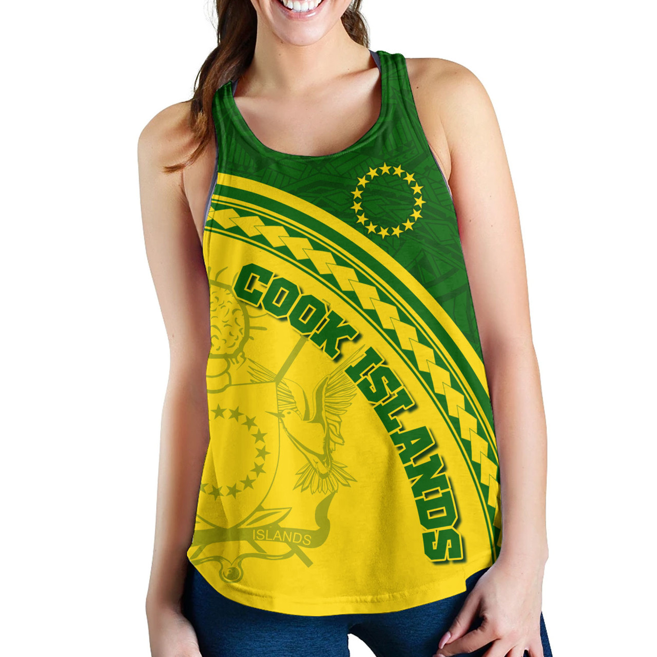 Cook Islands Custom Personalised Women Tank Polynesian Tribal Patterns Curve Style