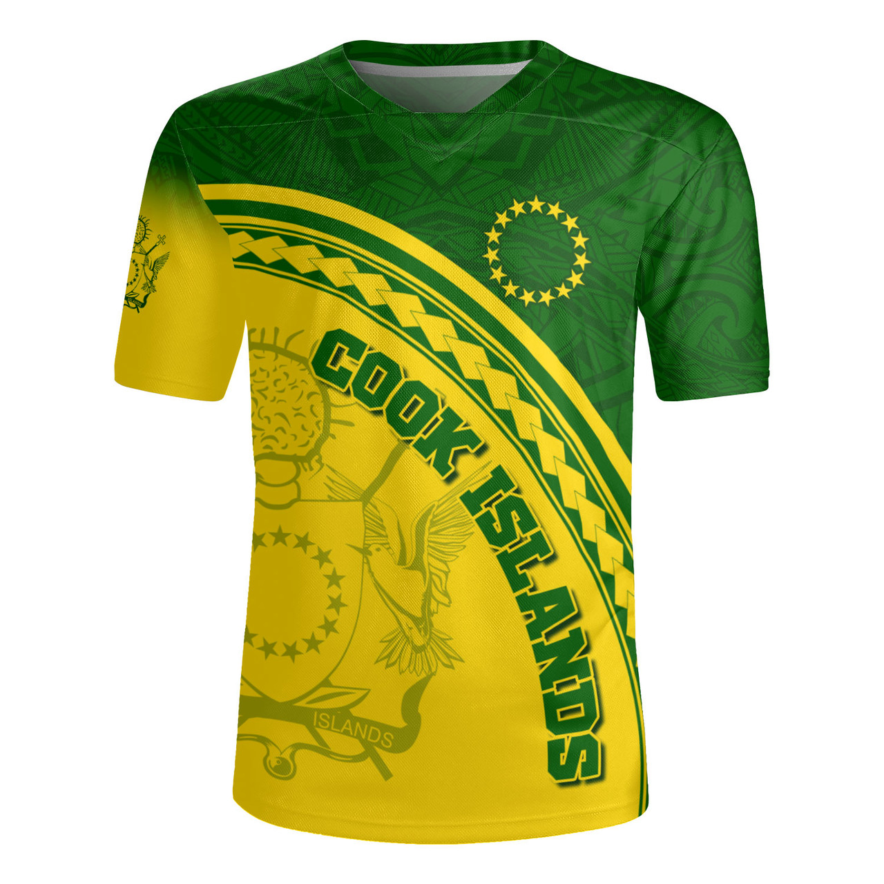 Cook Islands Custom Personalised  Rugby Jersey Polynesian Tribal Patterns Curve Style