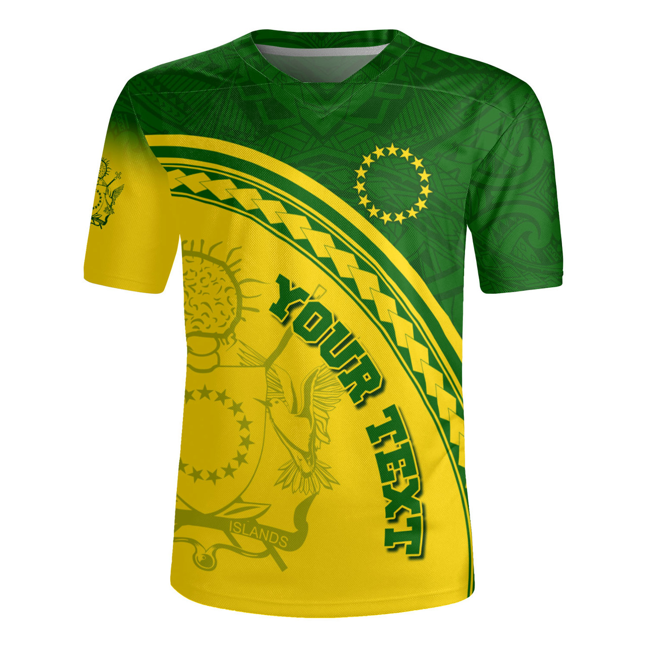 Cook Islands Custom Personalised  Rugby Jersey Polynesian Tribal Patterns Curve Style