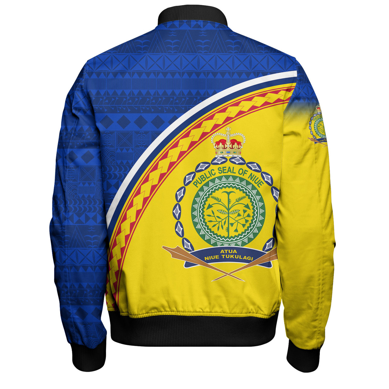 Niue Custom Personalised Bomber Jacket Niue Patterns Hiapo Curve Style