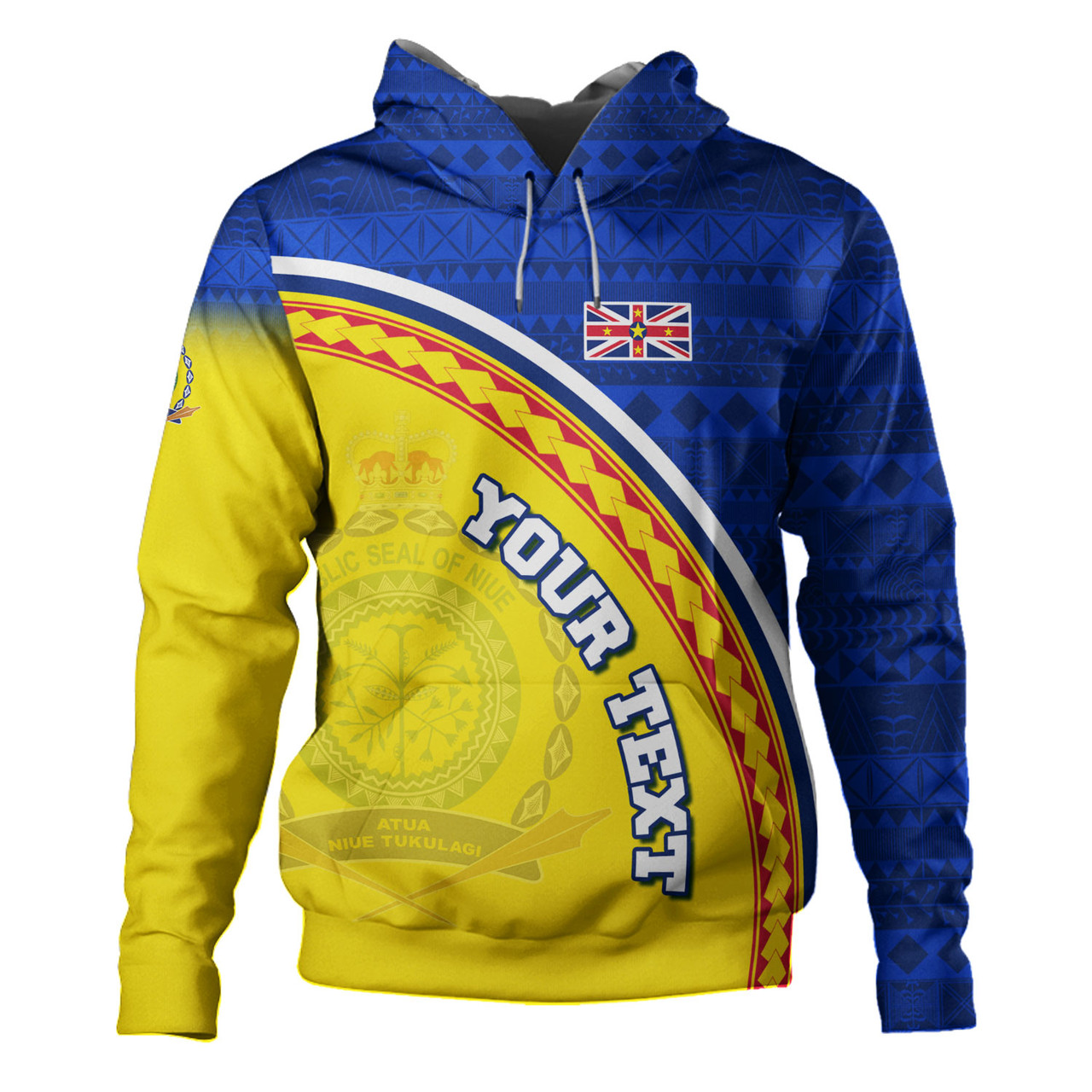 Niue Custom Personalised Hoodie Niue Patterns Hiapo Curve Style