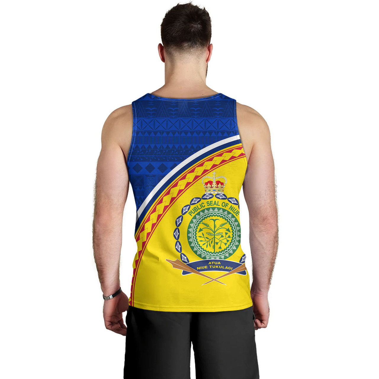 Niue Custom Personalised Tank Top Niue Patterns Hiapo Curve Style