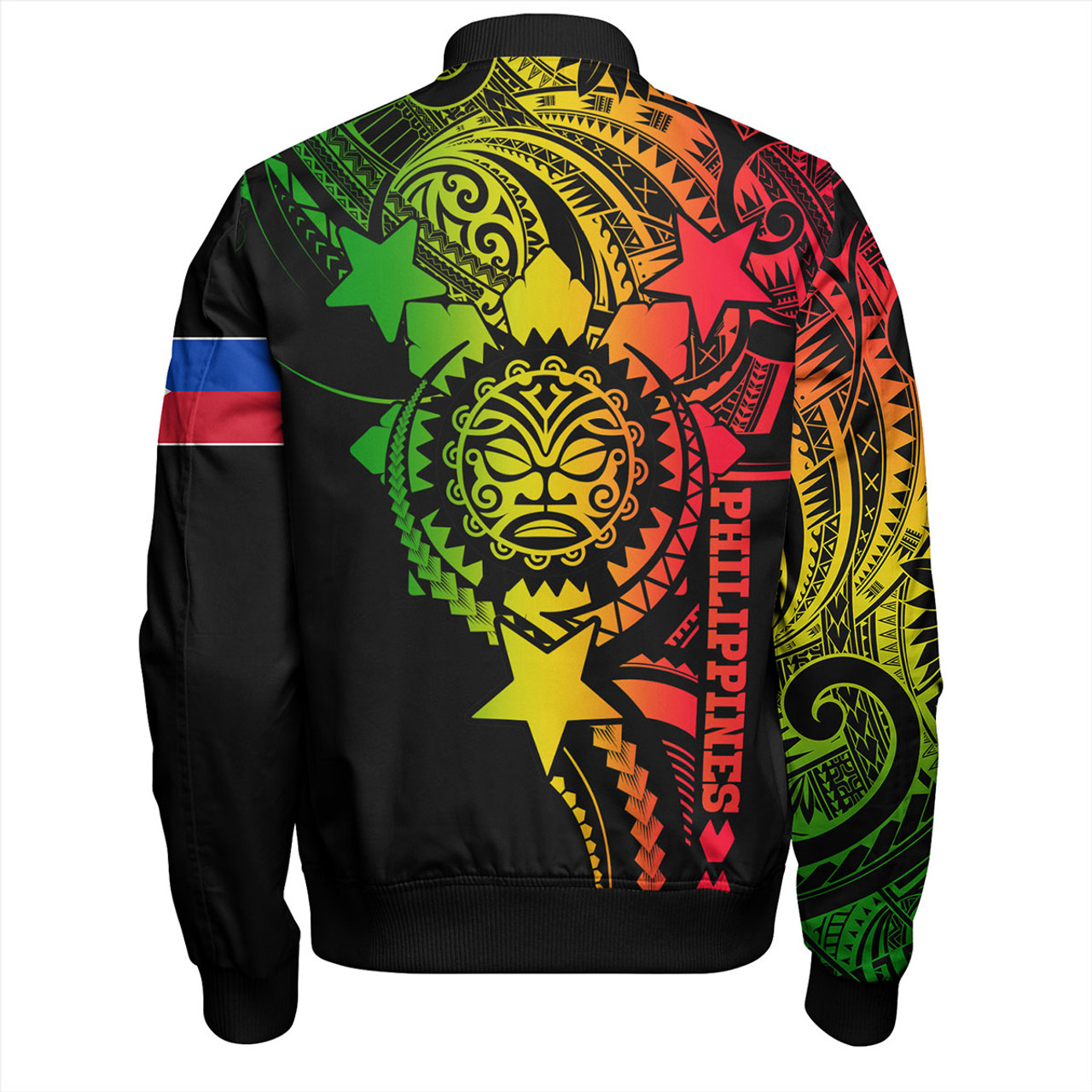 Philippines Filipinos Bomber Jacket - Proud To Be Filipino Tribal Sun Batok Reggae Style