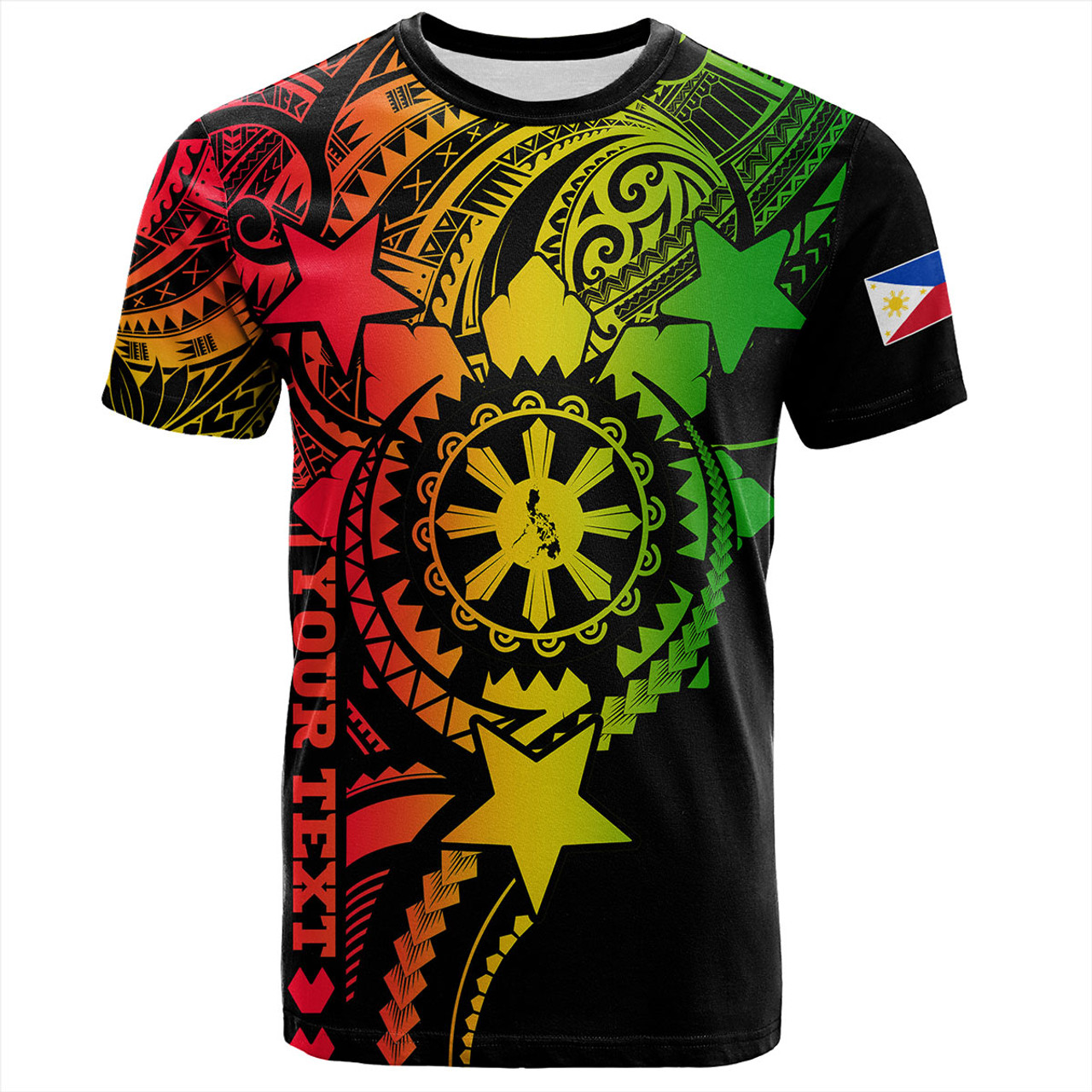 Philippines Filipinos T-Shirt - Proud To Be Filipino Tribal Sun Batok Reggae Style