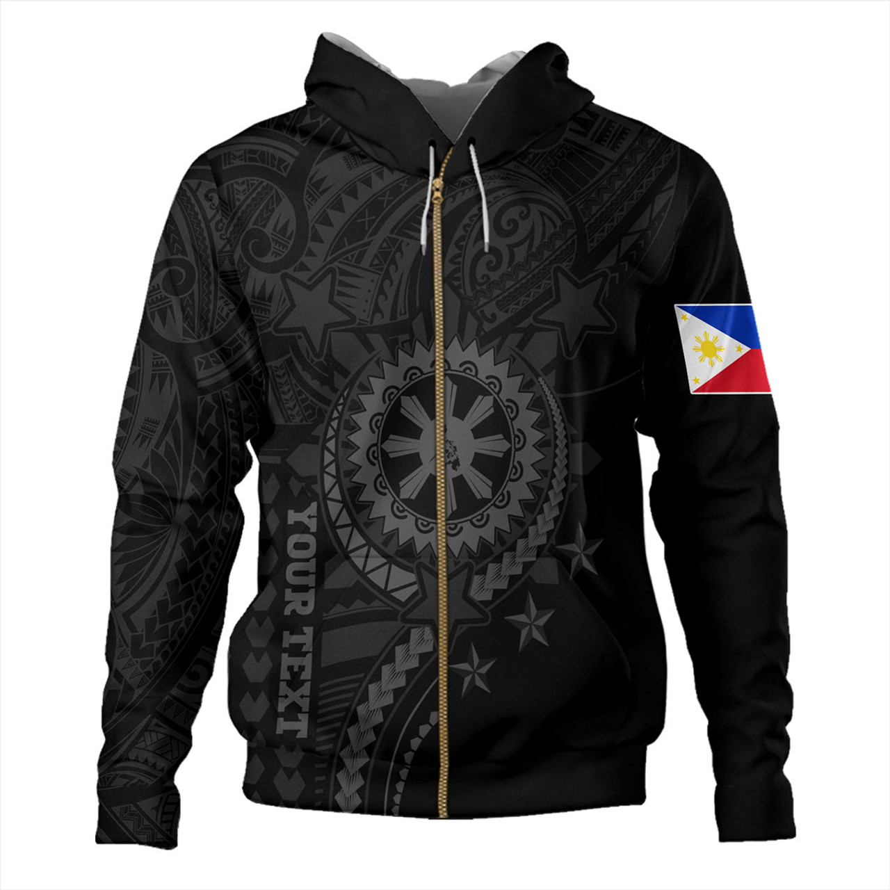 Philippines Filipinos Hoodie - Proud To Be Filipino Tribal Sun Batok Grey Style