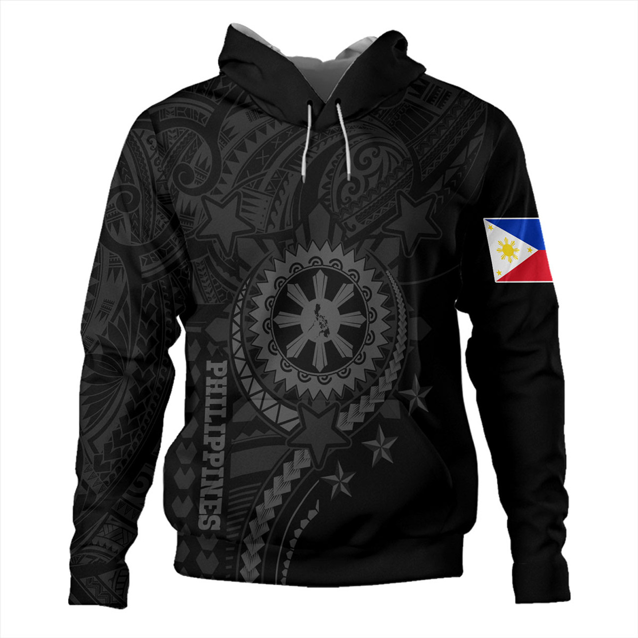 Philippines Filipinos Hoodie - Proud To Be Filipino Tribal Sun Batok Grey Style