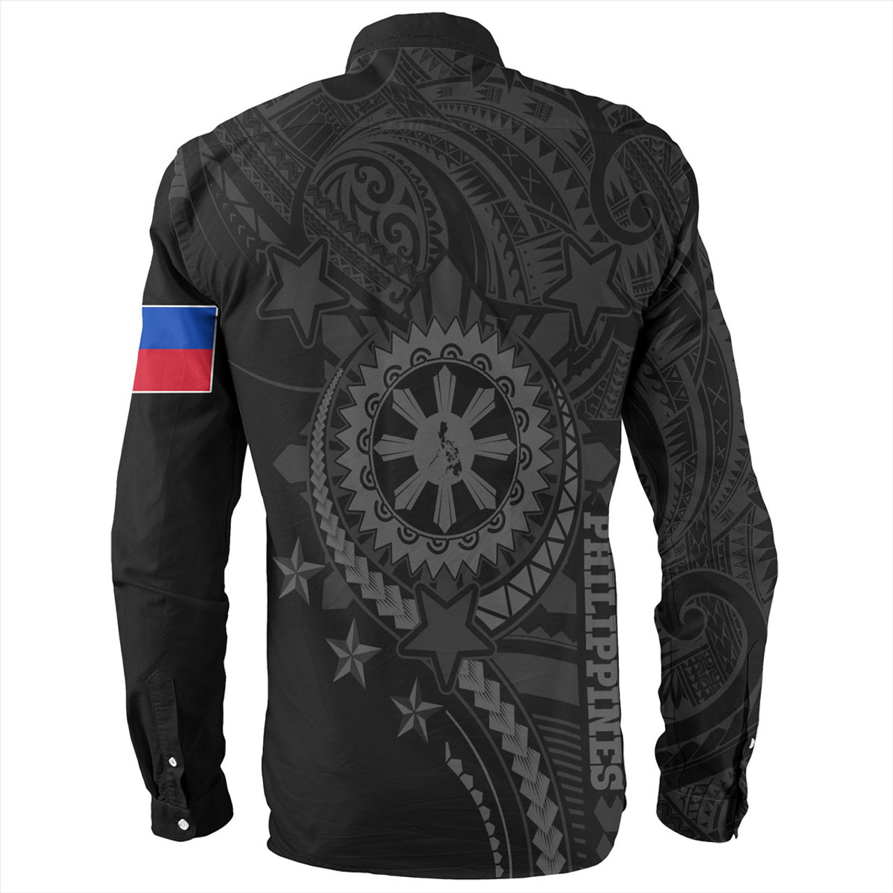 Philippines Filipinos Long Sleeve Shirt - Proud To Be Filipino Tribal Sun Batok Grey Style