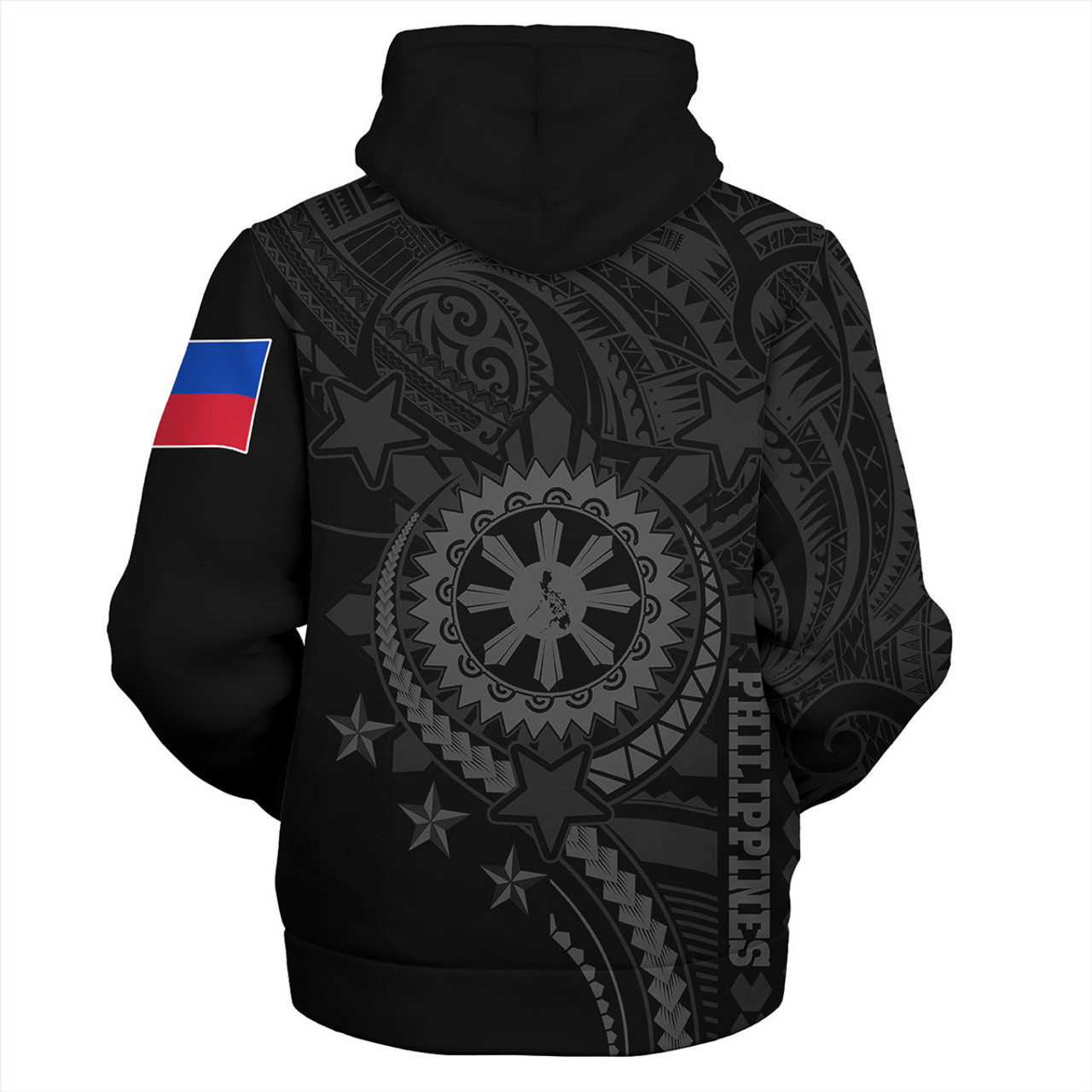 Philippines Filipinos Sherpa Hoodie - Proud To Be Filipino Tribal Sun Batok Grey Style